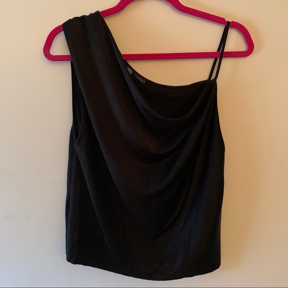 Zara  Satin Look Asymmetrical Cami  Top - Picture 2 of 3